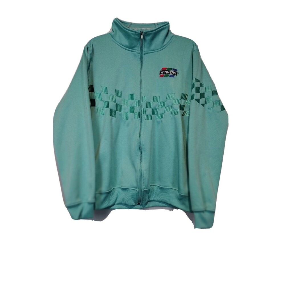 Mens Medium 2pc Winners NYC Track Suit Teal Green